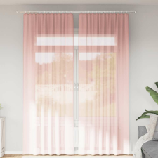 vidaXL 2 db rózsaszín fátyolfüggönyök hurokkal 140x260 cm lakástextília