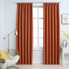 vidaXL 2 db rozsdavörös sötétítőfüggöny kampókkal 140 x 175 cm redőny