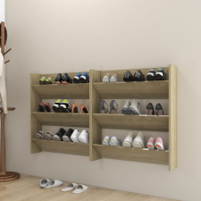 vidaXL 2 db sonoma-tölgy fali cipősszekrény 80 x 18 x 90 cm bútor