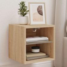 vidaXL 2 db sonoma tölgy fali TV-szekrény LED-ekkel 30x28,5x30 cm bútor