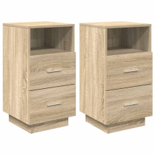 vidaXL 2 db sonoma tölgy színű éjjeliszekrény 2 fiókkal 36x36x68 cm (858583) bútor