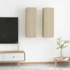 vidaXL 2 db sonoma-tölgy színű forgácslap TV-szekrény 30,5x30x90 cm bútor