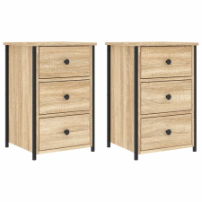 vidaXL 2 db sonoma tölgy színű szerelt fa éjjeliszekrény 40x36x60 cm (825996) bútor