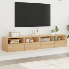 vidaXL 2 db sonoma tölgy színű szerelt fa fali TV-szekrény 80x30x30 cm bútor