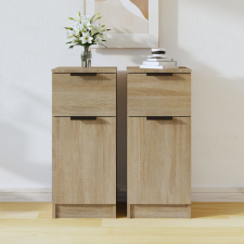 vidaXL 2 db sonoma tölgy színű szerelt fa tálalószekrény 30x30x70 cm bútor