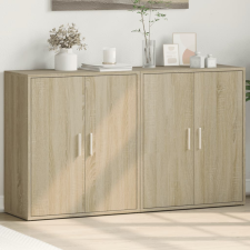 vidaXL 2 db sonoma tölgy színű szerelt fa tálalószekrény 60x31x70 cm bútor