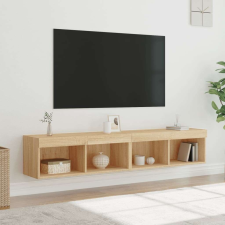 vidaXL 2 db sonoma tölgy színű TV-szekrény LED-ekkel 80x30x30 cm bútor