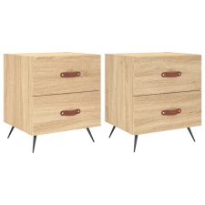 vidaXL 2 db sonoma-tölgyszínű szerelt fa éjjeliszekrény 40x35x47,5 cm (827251) bútor