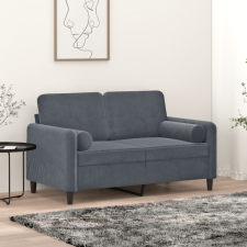 vidaXL 2 db sötétszürke bársony díszpárna Ø15x50 cm lakástextília
