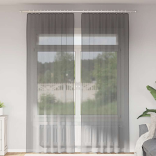vidaXL 2 db sötétszürke fátyolfüggönyök hurokkal 140x260 cm lakástextília