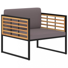 vidaXL 2 db sötétszürke kerti tömör akácfa szék párnákkal kerti bútor