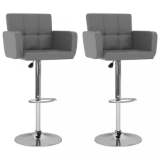 vidaXL 2 db szürke műbőr bárszék bútor