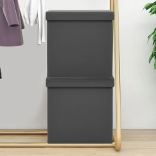 vidaXL 2 db szürke összecsukható PVC tárolóülőke bútor