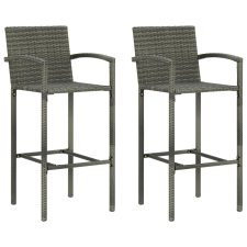 vidaXL 2 db szürke polyrattan bárszék bútor