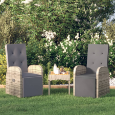 vidaXL 2 db szürke polyrattan dönthető kerti szék párnákkal kerti bútor