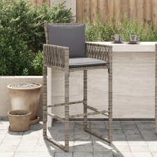 vidaXL 2 db szürke polyrattan kerti bárszék párnával bútor