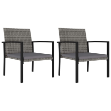 vidaXL 2 db szürke polyrattan kerti étkezőszék kerti bútor