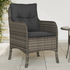 vidaXL 2 db szürke polyrattan kerti szék párnával kerti bútor