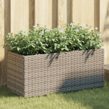 vidaXL 2 db szürke polyrattan kerti ültetőláda 2 cseréppel 72x30x32 cm kerti tárolás
