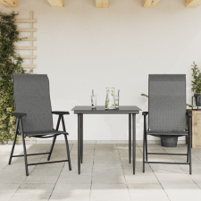 vidaXL 2 db szürke polyrattan összecsukható kerti szék kerti bútor