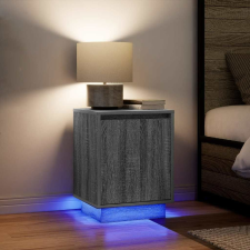 vidaXL 2 db szürke sonoma éjjeliszekrények LED világítással 38x34x50cm bútor