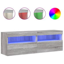 vidaXL 2 db szürke sonoma fali TV-szekrény LED-ekkel 60x30x40 cm (837194) bútor