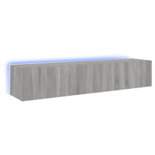 vidaXL 2 db szürke sonoma fali TV-szekrény LED-ekkel 80x35x31 cm (837292) bútor