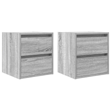vidaXL 2 db szürke sonoma falra szerelhető éjjeliszekrény 38x34x40 cm (861258) bútor