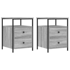 vidaXL 2 db szürke sonoma színű éjjeliszekrény 44x45x60 cm (826010) bútor