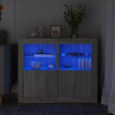 vidaXL 2 db szürke sonoma színű műfa kisszekrény LED-ekkel bútor