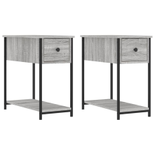 vidaXL 2 db szürke-sonoma színű szerelt fa éjjeliszekrény 30x60x60 cm (826060) bútor