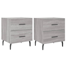 vidaXL 2 db szürke sonoma színű szerelt fa éjjeliszekrény 40x35x47,5cm (827353) bútor