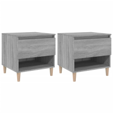 vidaXL 2 db szürke sonoma színű szerelt fa éjjeliszekrény 50x46x50 cm (819545) bútor