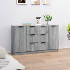 vidaXL 2 db szürke sonoma színű szerelt fa tálalóasztal 60x30x70 cm bútor