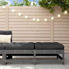 vidaXL 2 db szürke tömör fenyőfa kerti lábzsámoly párnával kerti bútor