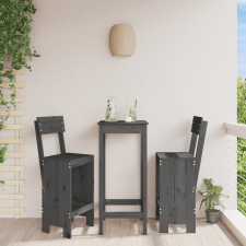 vidaXL 2 db szürke tömör fenyőfa ülőke 40x48,5x115,5 cm kerti bútor