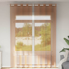 vidaXL 2 db terrakotta színű voile fátyolfüggönyök rojtokkal lakástextília