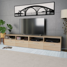 vidaXL 2 db tölgyfa színű faforgácslap TV szekrény 95 x 35 36 cm bútor