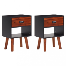 vidaXL 2 db tömör akácfa éjjeliszekrény 40 x 30 x 57 cm bútor