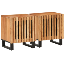 vidaXL 2 db tömör akácfa éjjeliszekrény 40 x 33 x 46 cm bútor