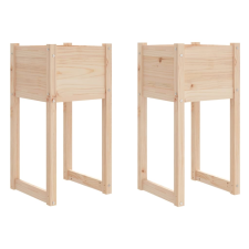 vidaXL 2 db tömör fenyőfa növénytartó 40x40x81 cm (822123) kerti tárolás