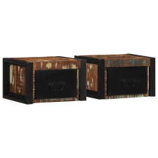 vidaXL 2 db tömör újrahasznosított fa éjjeliszekrények 40x35x25 cm bútor