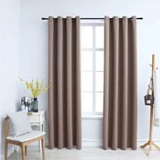 vidaXL 2 db tópszínű sötétítőfüggöny fémgyűrűkkel 140 x 175 cm lakástextília