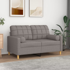 vidaXL 2 db tópszínű szövet díszpárna ø15x50 cm lakástextília