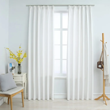 vidaXL 2 db törtfehér sötétítőfüggöny kampókkal 140 x 175 cm lakástextília