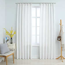 vidaXL 2 db törtfehér sötétítőfüggöny kampókkal 140 x 245 cm lakástextília