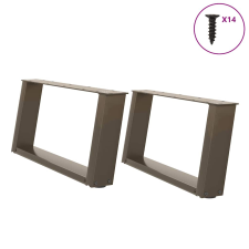 vidaXL 2 db U alakú dohányzóasztal láb natúr acélból 60x(30-31) cm bútor