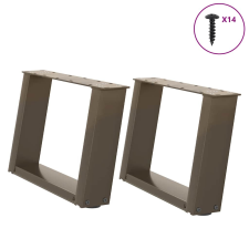 vidaXL 2 db U alakú natúr acél dohányzóasztal láb 50x(30-31) cm bútor