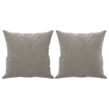 vidaXL 2 db világosszürke bársony díszpárna 40 x 40 cm (349485) lakástextília