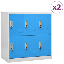 vidaXL 2 db világosszürke-kék acél zárható szekrény 90 x 45 x 92,5 cm irattároló szekrény